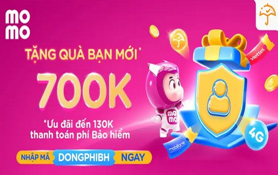 Đăng ký MoMo, nhập mã “DONGPHIBH” nhận quà