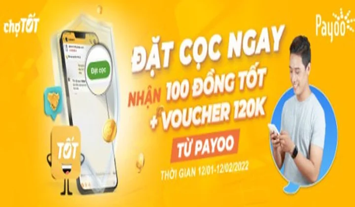 “Đặt cọc” trên Chợ Tốt qua ví điện tử Payoo nhận ưu đãi