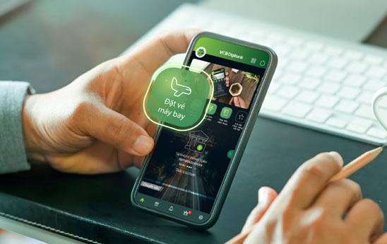 Đặt vé máy bay trên ứng dụng VCB Digibank hút người dùng