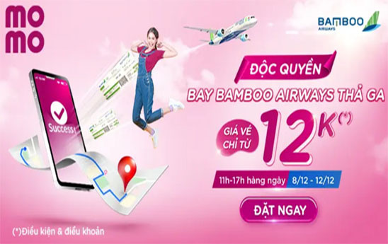 Đặt vé trên MoMo nhận ưu đãi độc quyền từ Bamboo Airways
