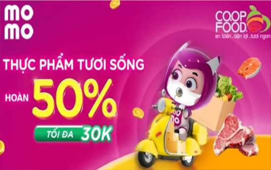 Đi chợ Co.op Food Hà Nội, nhận hoàn tiền 50% trên Ví MoMo