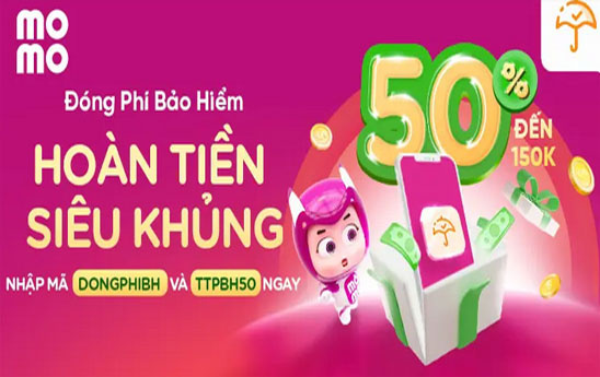 Đóng phí bảo hiểm qua MoMo nhận quà khủng