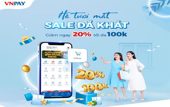 Giảm giá khi mua sắm trực tuyến VnShop trên ứng dụng ngân hàng và ví VNPay