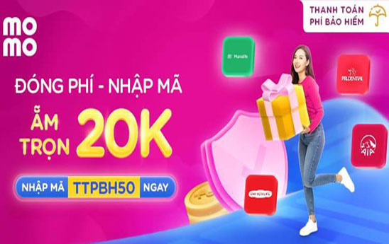 Khách hàng lần đầu đóng phí bảo hiểm qua MoMo được ưu đãi hoàn tiền đến 50%