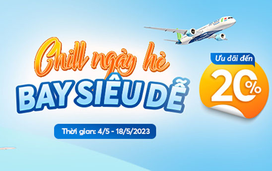 Giảm tới 20% giá vé máy bay Bamboo trên ứng dụng VNPT Money