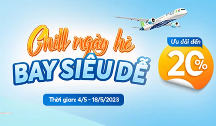 Giảm tới 20% giá vé máy bay Bamboo trên ứng dụng VNPT Money