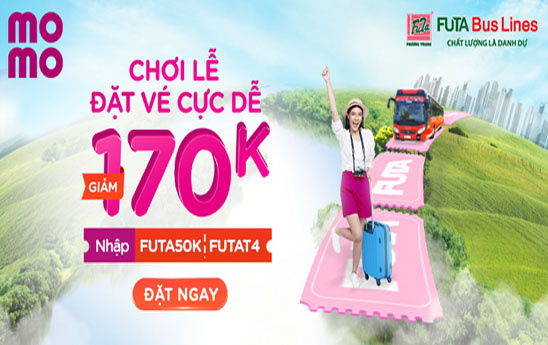 Khách hàng mua vé xe Phương Trang qua MoMo được giảm giá tới 170k