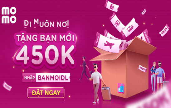 MoMo 450.000 đồng khi nhập mã và đặt chỗ