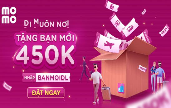 MoMo 450.000 đồng khi nhập mã và đặt chỗ