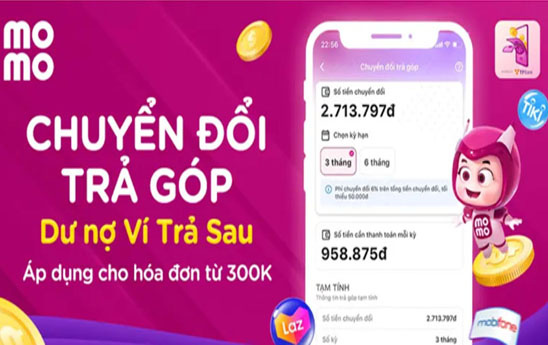 MoMo chuyển đổi trả góp dư nợ Ví Trả Sau thanh toán nhiều kỳ