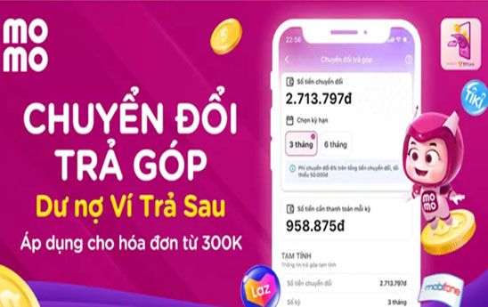 MoMo chuyển đổi trả góp dư nợ Ví Trả Sau thanh toán nhiều kỳ