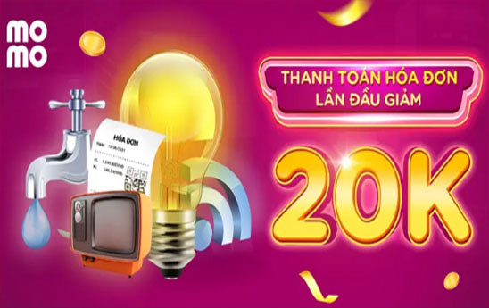 MoMo giảm ngay 20k cho người dùng lần đầu trả hoá đơn điện nước