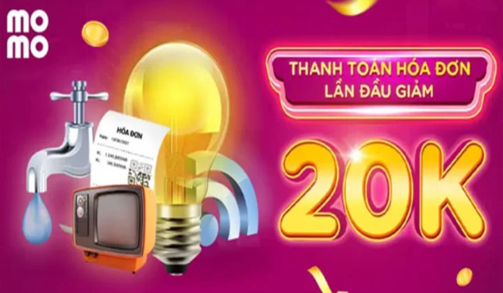 MoMo giảm ngay 20k cho người dùng lần đầu trả hoá đơn điện nước