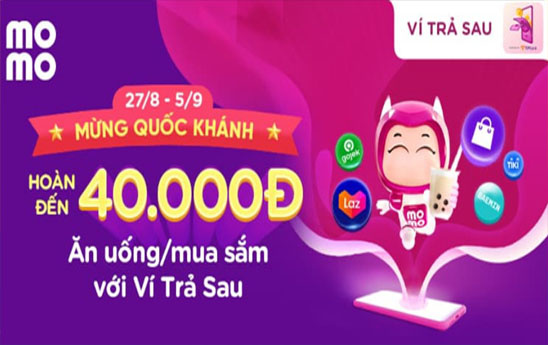 MoMo hoàn đến 40K cho khách hàng mua sắm, ăn uống