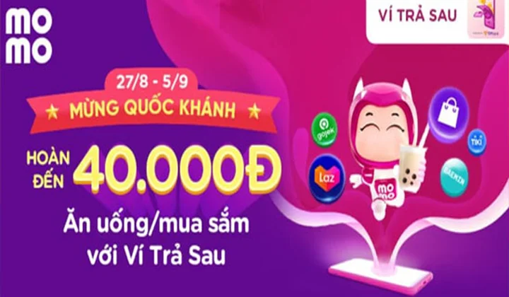 MoMo hoàn đến 40K cho khách hàng mua sắm, ăn uống