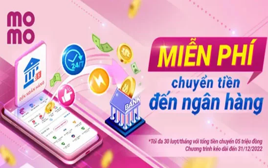 MoMo miễn phí chuyển tiền đến 45 ngân hàng nội địa