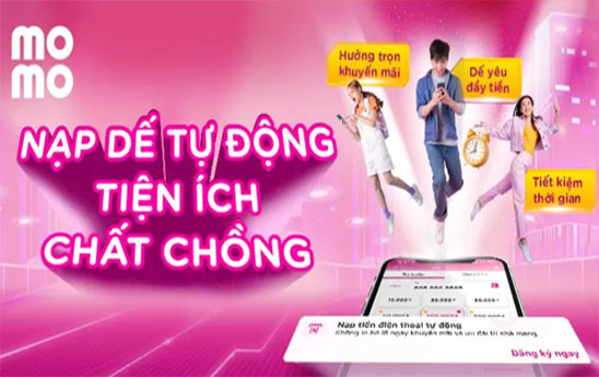MoMo ra mắt tính năng nạp tiền điện thoại tự động