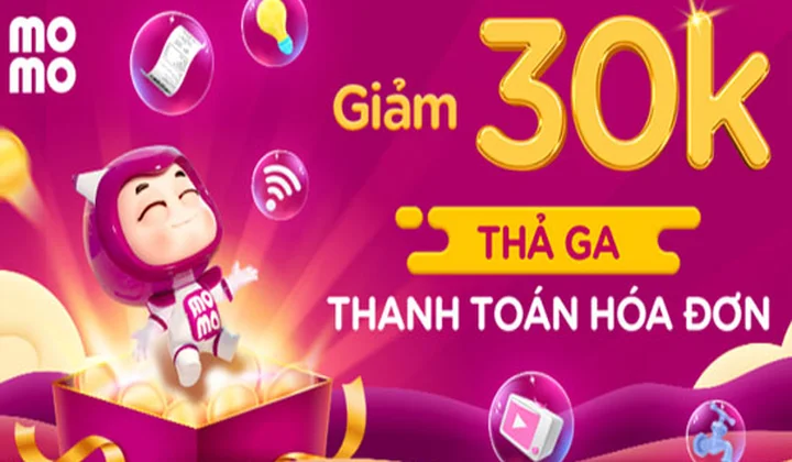MoMo tặng combo thẻ quà 30K cho khách hàng lần đầu thanh toán hóa đơn