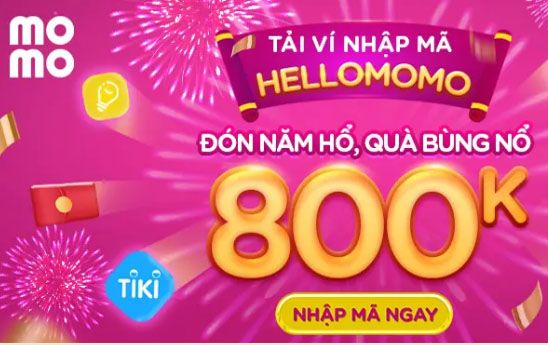 MoMo tặng quà cho Bạn mới trị giá 800.000 đồng