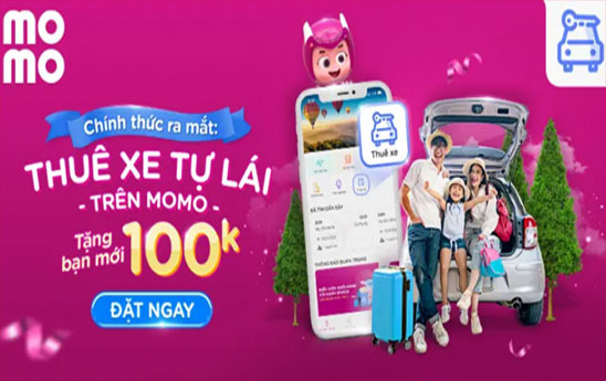 MoMo tặng quà khách hàng sử dụng dịch vụ Thuê xe tự lái