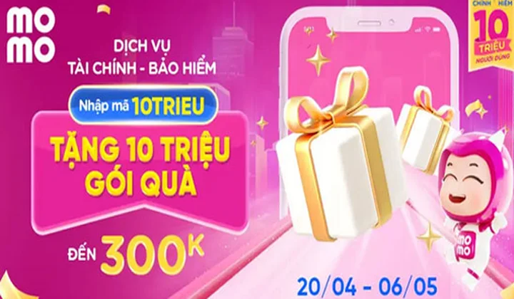 MoMo tặng quà mừng 10 triệu người dùng dịch vụ Tài chính - Bảo hiểm