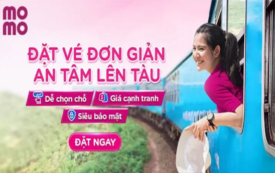 MoMo tích hợp thêm tính năng đặt vé tàu hoả online
