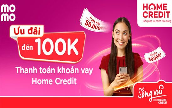 MoMo ưu đãi khách hàng thanh toán khoản vay Home Credit online