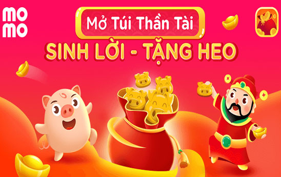 Mở Túi Thần Tài - Sinh tiền lời rủng rỉnh, nhận 5 Heo Vàng quyên góp