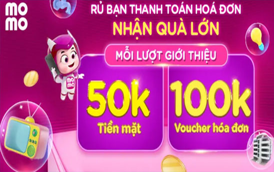 MoMo tặng quà khách hàng thanh toán hóa đơn