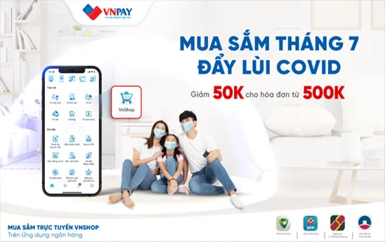 Mua sắm an toàn “đập tan” Covid, giảm ngay 50k khi đặt hàng VnShop trên các ứng dụng Mobile Banking