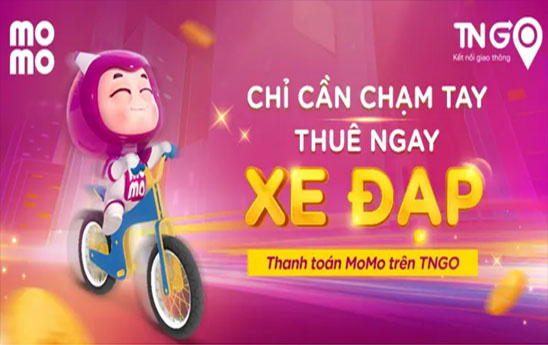 Nạp tiền ứng dụng thuê xe đạp TNGO bằng MoMo