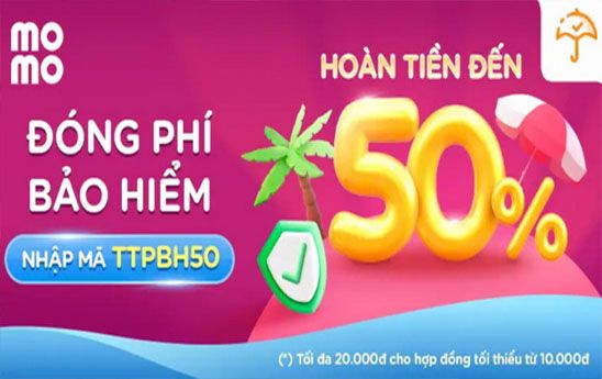 Người dùng MoMo nhập mã “TTPBH50” nhận quà hoàn tiền đến 50%