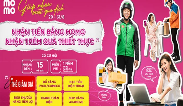 Nhận tiền bằng MoMo có cơ hội nhận đến 15 thẻ quà