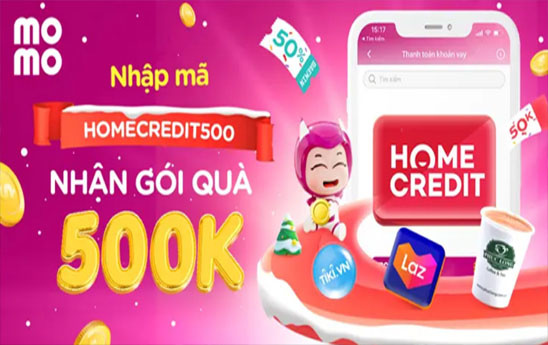 Nhập mã ‘HOMECREDIT500’, nhận gói quà từ MoMo