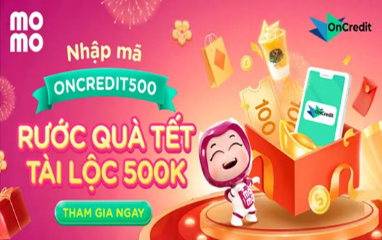 Nhập mã “ONCREDIT500” nhận quà