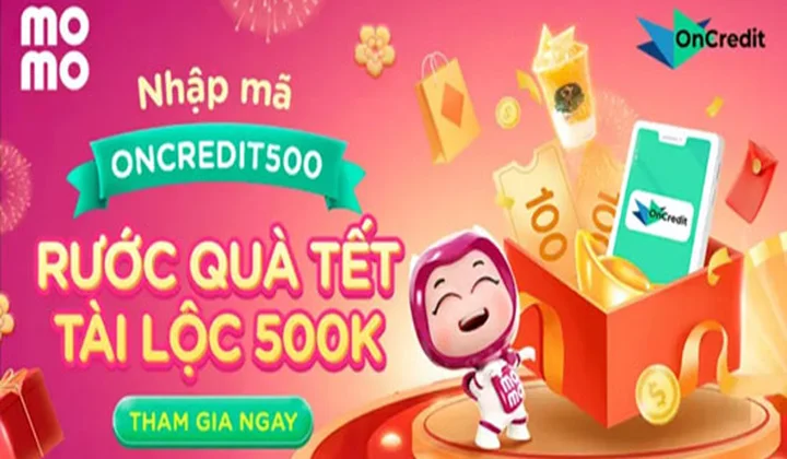 Nhập mã “ONCREDIT500” nhận quà