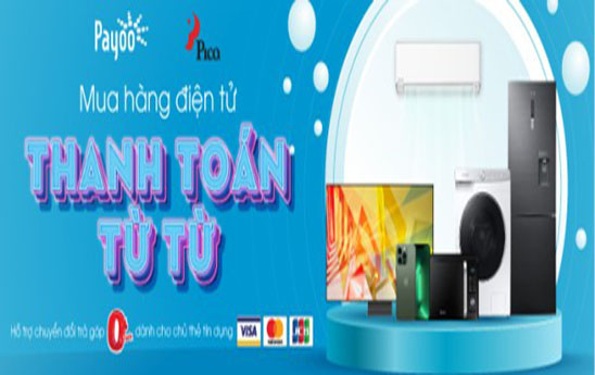 Payoo hỗ trợ mua hàng trả góp 0% lãi suất các mặt hàng điện tử, điện lạnh, đồ gia dụng,… tại Pico