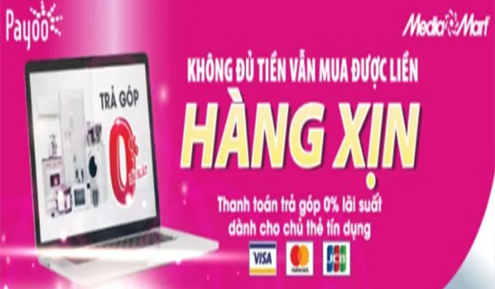 Payoo thanh toán trả góp 0% lãi suất MediaMart