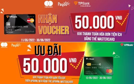 Payoo ưu đãi khách hàng VPBank và TPBank thanh toán hóa đơn