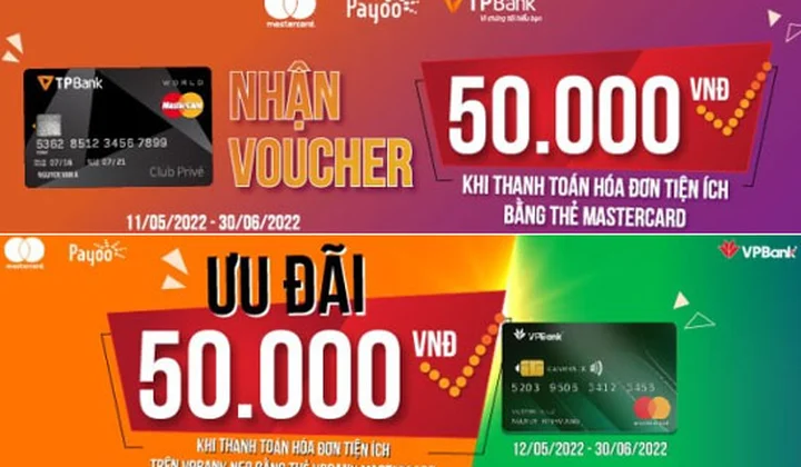 Payoo ưu đãi khách hàng VPBank và TPBank thanh toán hóa đơn