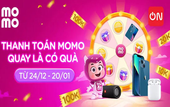 Quét MoMo thanh toán - Nhận lượt quay 100% trúng quà