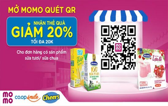 Quét mã có quà giảm 20% tối đa 20k tại Co.op Smile & Cheers