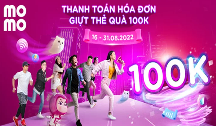 MoMo tặng 100k cho khách hàng thanh toán hóa đơn