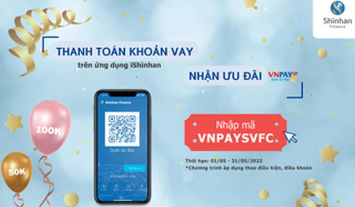 Shinhan Finance ưu đãi khách hàng thanh toán khoản vay bằng VNPAYQR
