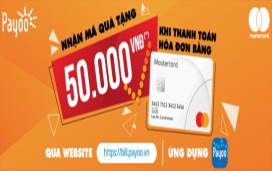Thanh toán hóa đơn bằng MasterCard, nhận mã quà 50.000 đồng