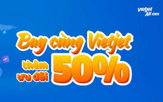 VNPT Pay “Bay cùng Vietjet, thêm ưu đãi 50%”