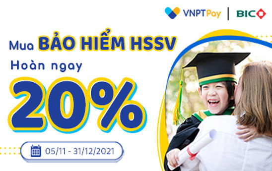 VNPT Pay ưu đãi 20% mua bảo hiểm Học sinh sinh viên