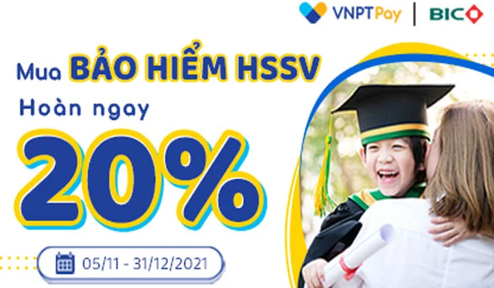 VNPT Pay ưu đãi 20% mua bảo hiểm Học sinh sinh viên