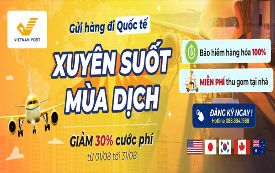 Vietnam Post Hà Nội giảm 30% phí gửi hàng quốc tế mùa dịch