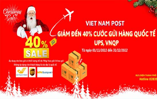 Vietnam Post Hồ Chí Minh ưu đãi đến 40% cước phí gửi hàng quốc tế